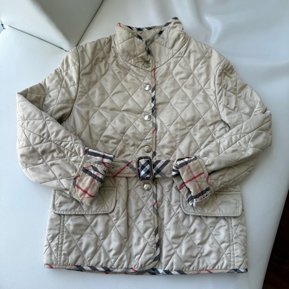 Baby kid Vest jacket 10T beige Burberry lightly fleeced - Picture 1 of 4